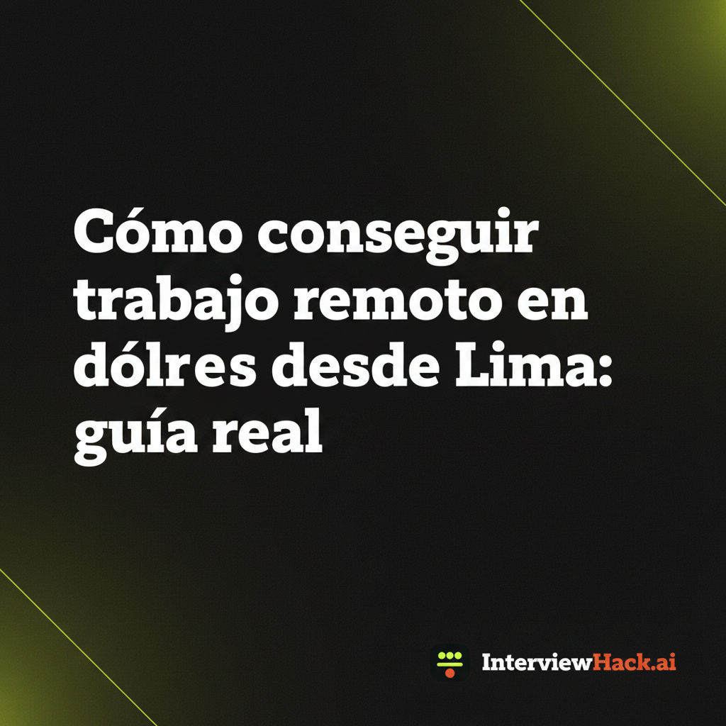 Cómo conseguir trabajo remoto en dólares desde Lima: guía real