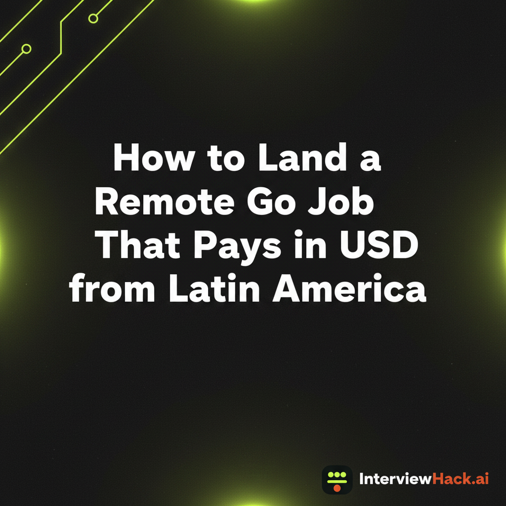 How to Land a Remote Go Job That Pays in USD from Latin America