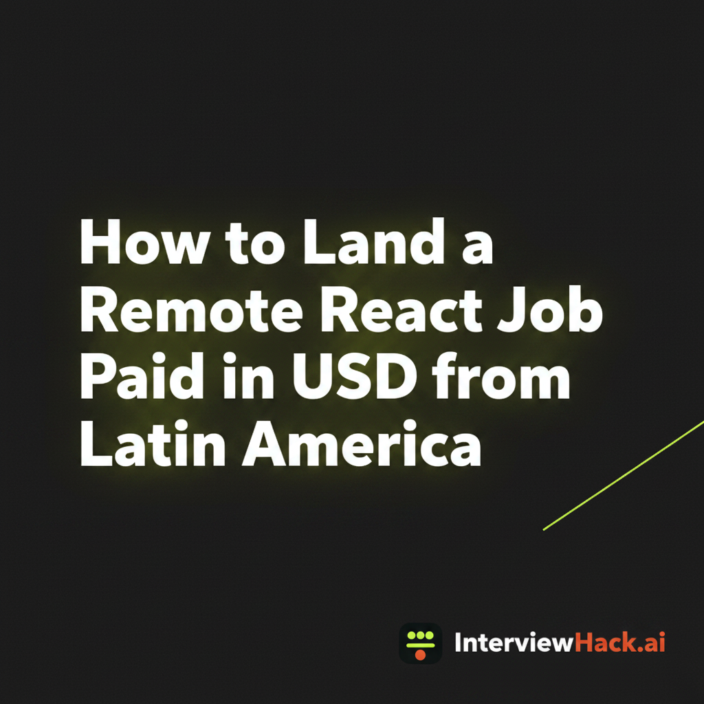 How to Land a Remote React Job Paid in USD from Latin America